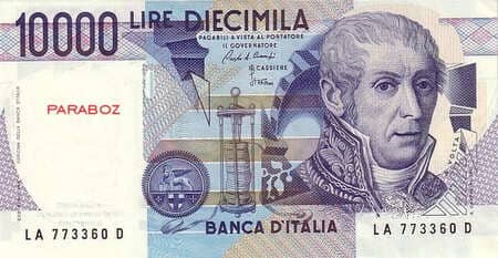 İtalyan Liret 100.001.984 ITL ön yüz