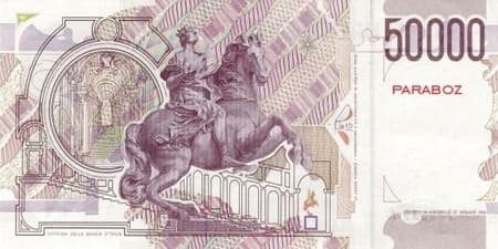 İtalyan Liret 50.000 ITL arka yüz