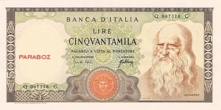 İtalyan Liret 50.000 ITL ön yüz