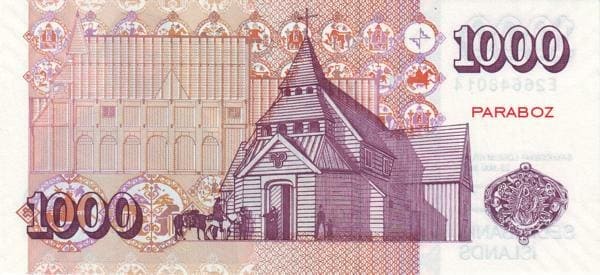 İzlanda 1.000 ISK arka yüz