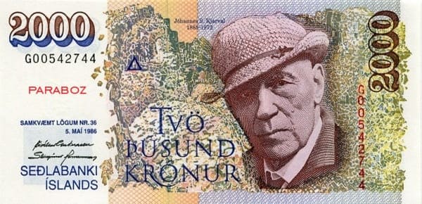 İzlanda 2.000 ISK ön yüz