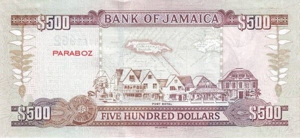Jamaika 500 JMD arka yüz