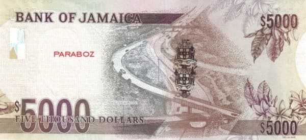 Jamaika 5.000 JMD arka yüz