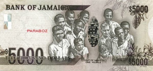 Jamaika 5.000 JMD arka yüz