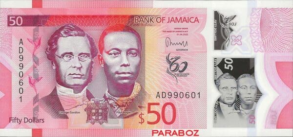 Jamaika 50 JMD ön yüz