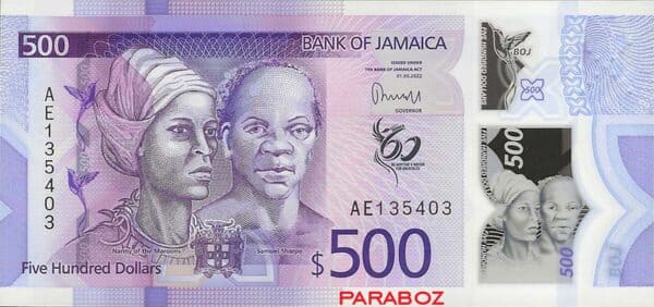 Jamaika 500 JMD ön yüz