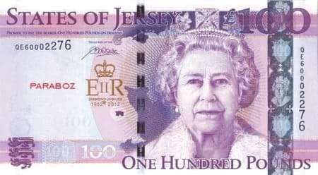Jersey Adası 100 JEP ön yüz