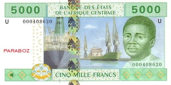 Kamerun 5.000 XAF ön yüz