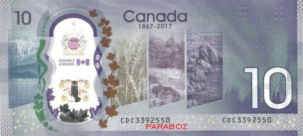 Kanada 10 CAD arka yüz