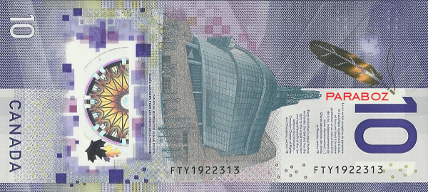 Kanada 10 CAD arka yüz