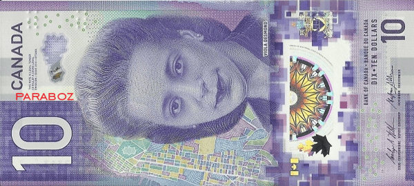 Kanada 10 CAD ön yüz