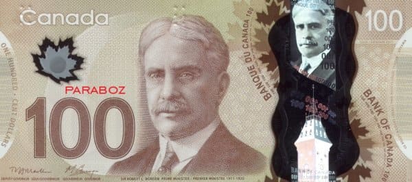 Kanada 100 CAD ön yüz