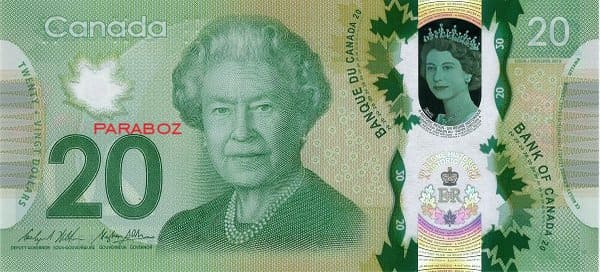 Kanada 20 CAD ön yüz