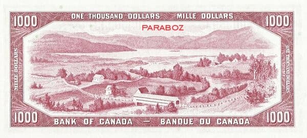 Kanada 1.000 CAD arka yüz