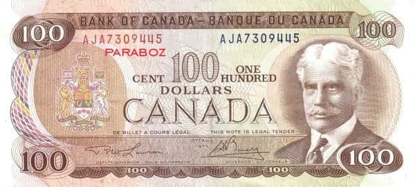 Kanada 100 CAD ön yüz