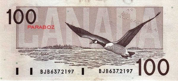 Kanada 100 CAD arka yüz