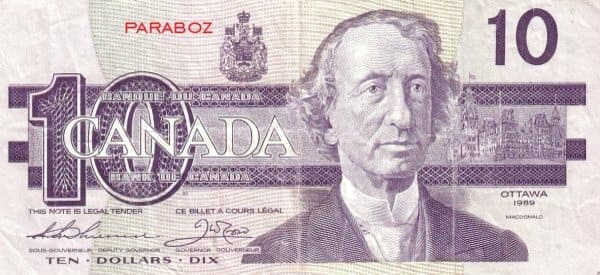 Kanada 10 CAD ön yüz