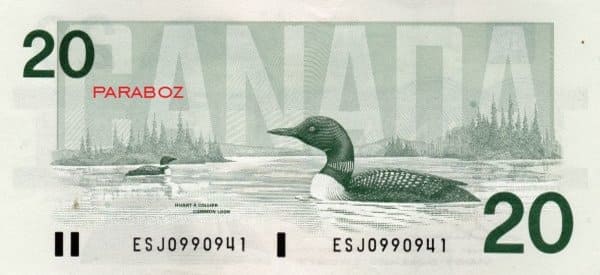 Kanada 20 CAD arka yüz