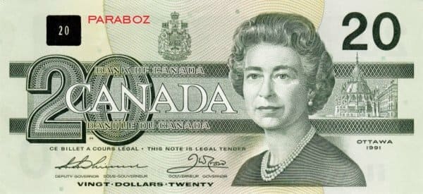 Kanada 20 CAD ön yüz