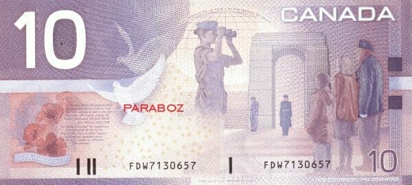 Kanada 10 CAD arka yüz