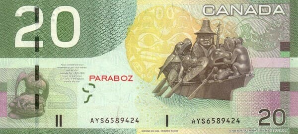 Kanada 20 CAD arka yüz