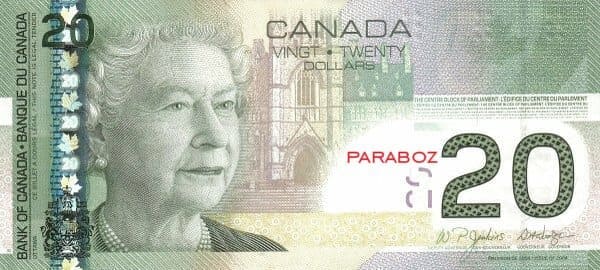 Kanada 20 CAD ön yüz