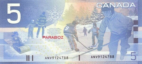 Kanada 5 CAD arka yüz