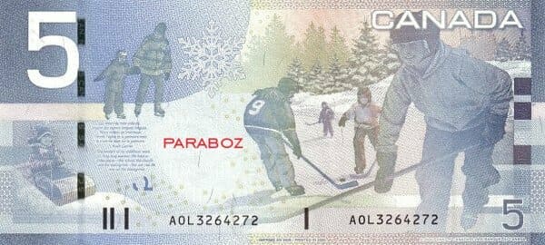 Kanada 5 CAD arka yüz