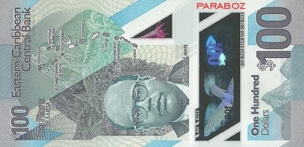 Karayip Adaları 100 XCD arka yüz