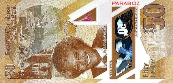 Karayip Adaları 50 XCD arka yüz