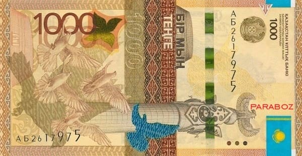 Kazakistan 1.000 KZT ön yüz