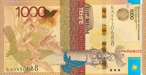 Kazakistan 1.000 KZT ön yüz