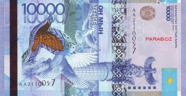 Kazakistan 10.000 KZT ön yüz