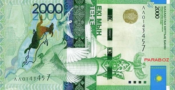 Kazakistan 2.000 KZT ön yüz