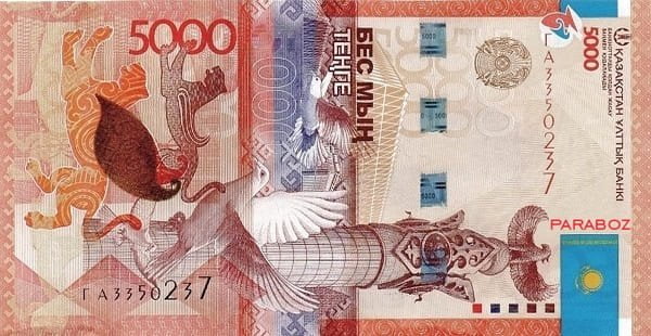 Kazakistan 5.000 KZT ön yüz
