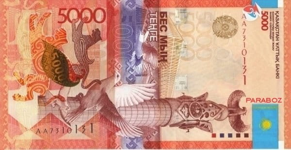 Kazakistan 5.000 KZT ön yüz