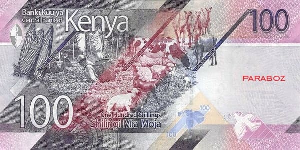 Kenya 100 KES arka yüz