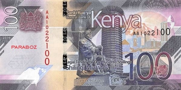 Kenya 100 KES ön yüz