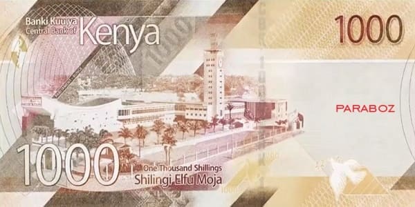 Kenya 1.000 KES arka yüz