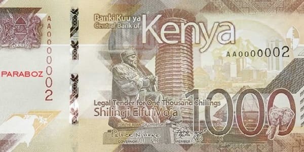 Kenya 1.000 KES ön yüz