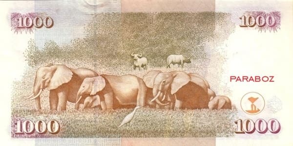 Kenya 1.000 KES arka yüz