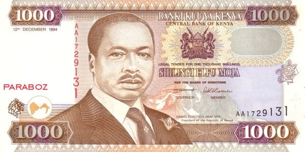 Kenya 1.000 KES ön yüz