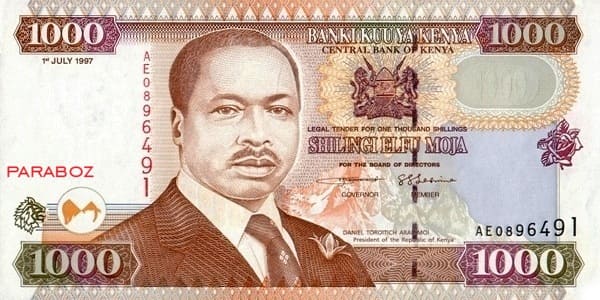 Kenya 1.000 KES ön yüz