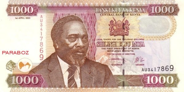 Kenya 1.000 KES ön yüz
