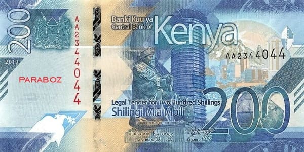 Kenya 200 KES ön yüz