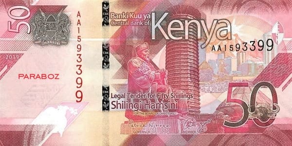 Kenya 50 KES ön yüz