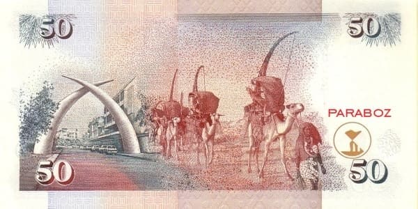 Kenya 50 KES arka yüz