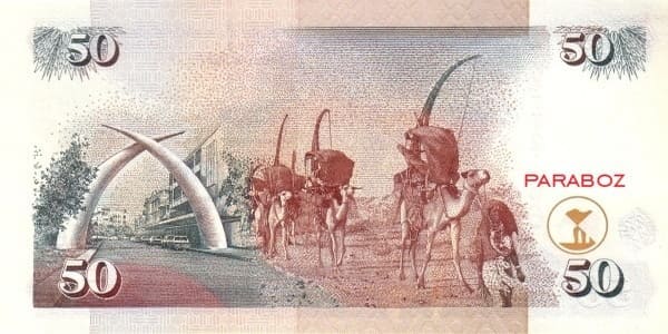 Kenya 50 KES arka yüz