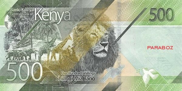 Kenya 500 KES arka yüz