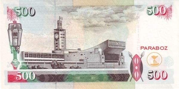 Kenya 500 KES arka yüz